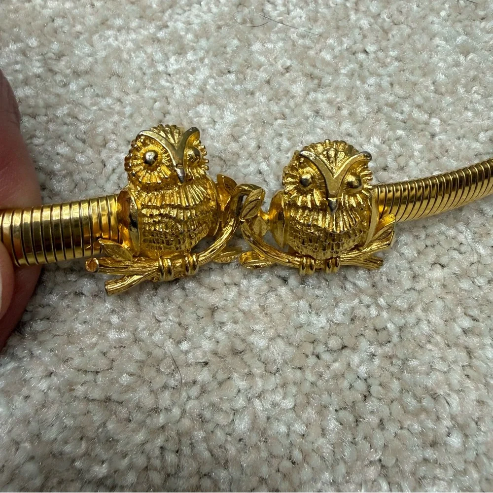 Vintage MIMI DI N stretch Owl Belt metal gold tone 1975 Womens - Picture 5 of 10